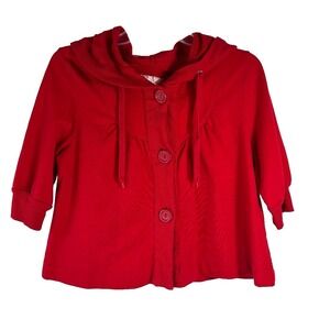 Duck Head‎ Jeans Co Jacket w/Hoodie Red Girls Size L Chest 38" Length 20.5"